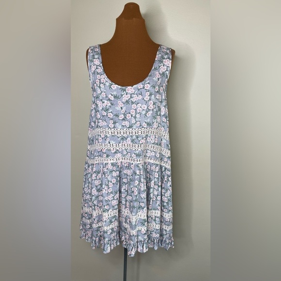 Hyku Boho Open Lace Trim Tank Top Sundress Size Large - Picture 4 of 9
